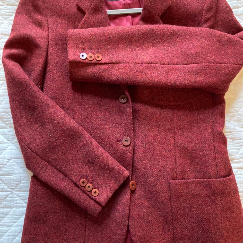 Dark Red Vintage Wool Blazer - Picture 7 of 7